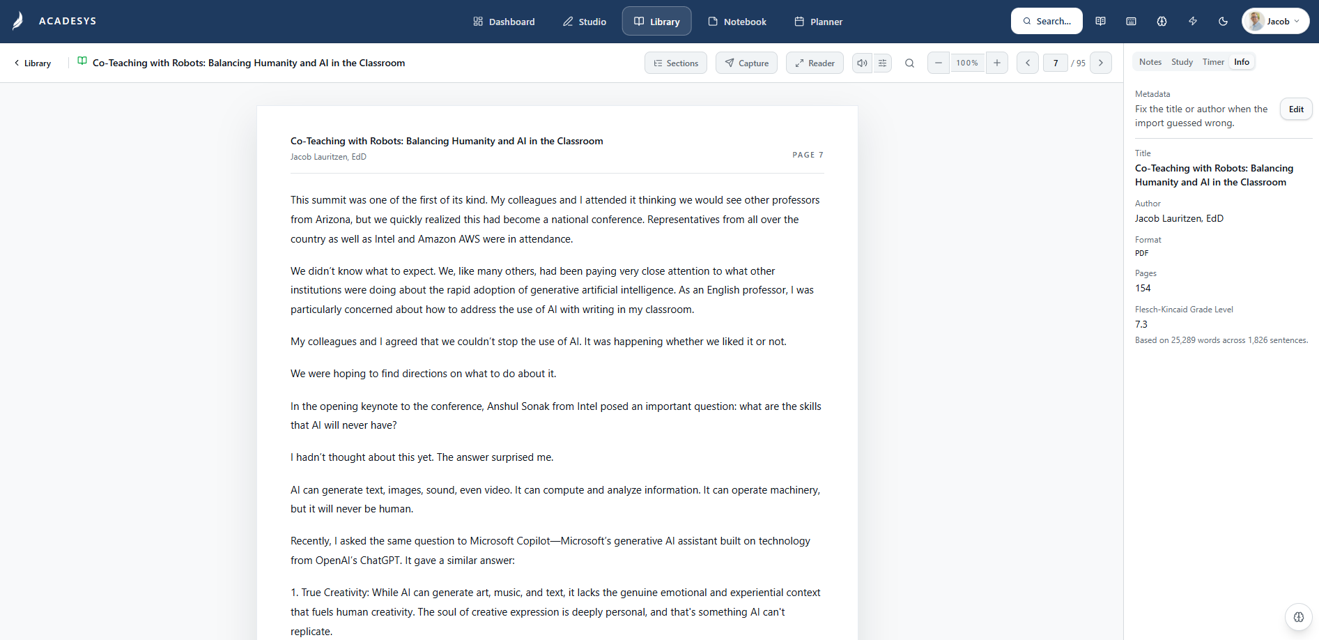 Acadesys Library screenshot